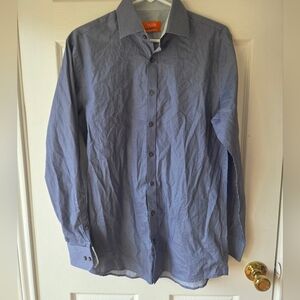Tallia Men's Navy Button Up 15 32/33 Slim Fit NWT $90